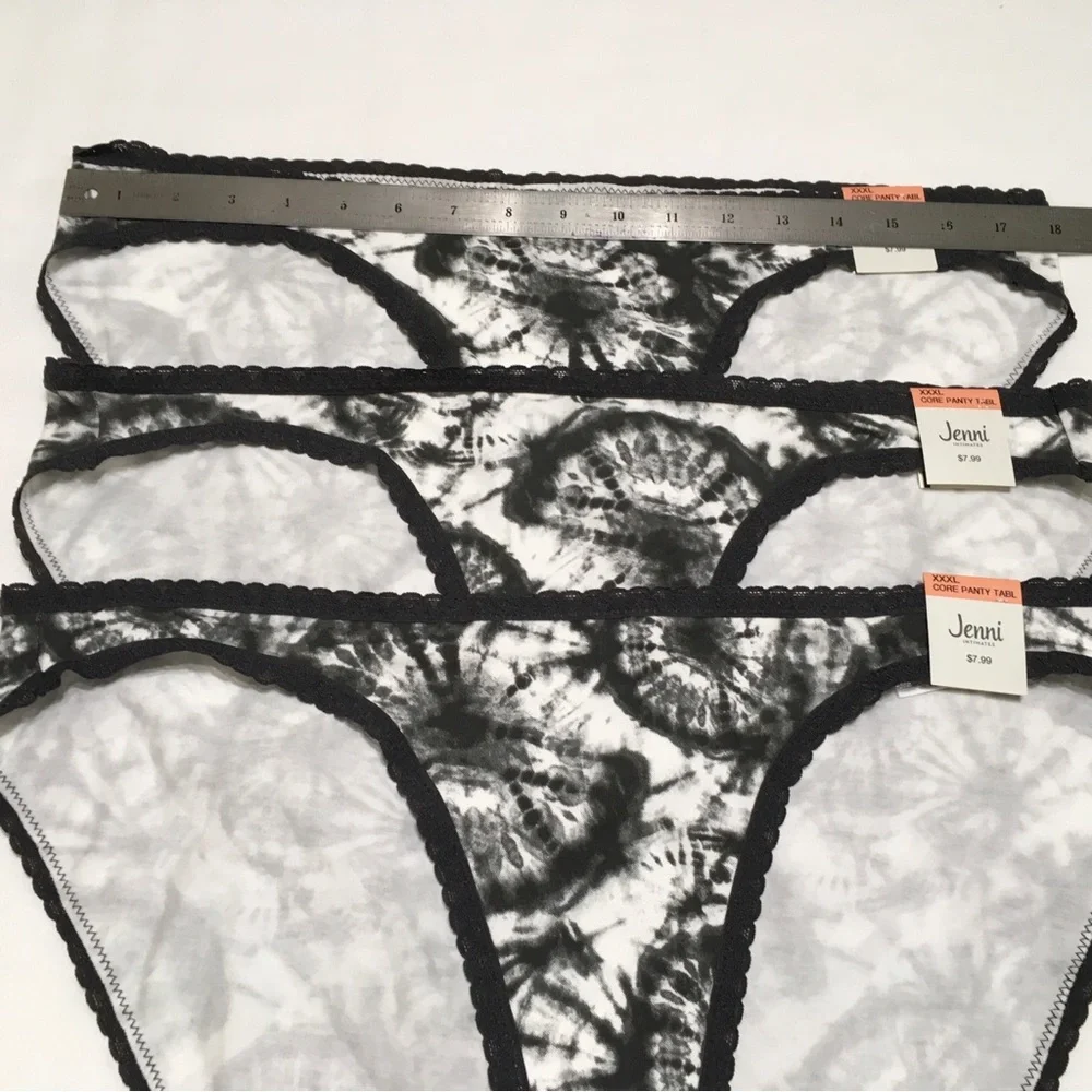 3- Jenni Intimates Women's XXXL Tie Dye Black Underwear Bikini Panty